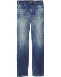 McQueen - Distressed Slim Jeans - Lyst