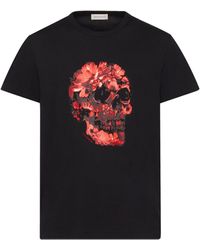 Alexander McQueen - Floral Skull Graphic T-shirt - Lyst