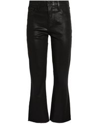 L'Agence - Coated Kendra Cropped Flared Jeans - Lyst