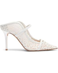Malone Souliers - Broderie And Mesh Maureen Heeled Mules 85 - Lyst
