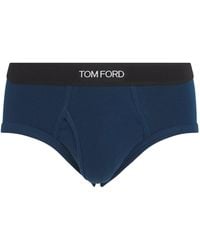 Tom Ford - Stretch-Cotton Logo Briefs - Lyst