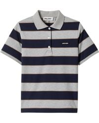 Miu Miu - Cotton Stripe Polo Shirt - Lyst