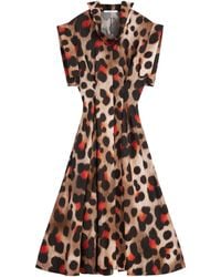 Givenchy - Silk Leopard Print Midi Dress - Lyst