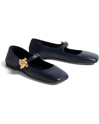 Bottega Veneta - Leather Buckle Ballet Flats - Lyst