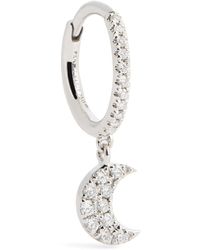 PERSÉE - And Diamond Crescent Moon Single Earring - Lyst