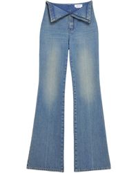 McQueen - Foldover-Waist Flared Jeans - Lyst