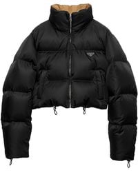 Prada - Cropped Re-Nylon Down Jacket - Lyst
