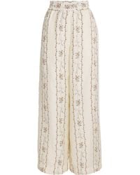 Agua Bendita - Linen Tota Navente Wide Trousers - Lyst