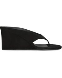 Alaïa - Suede Cube Wedge Sandals 75 - Lyst