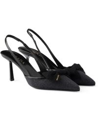 Prada - Cashmere Bow-Detail Slingback Pumps 75 - Lyst