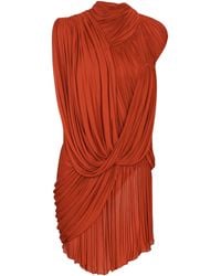 Balmain - Jersey Draped Mini Dress - Lyst