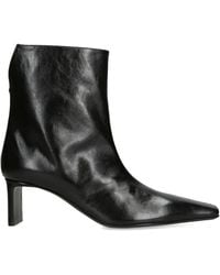 KHAITE - Leather Ona Ankle Boots 55 - Lyst