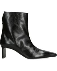 KHAITE - Leather Ona Ankle Boots 55 - Lyst