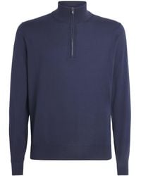 FIORONI CASHMERE - Sea Island Cotton-Cashmere Quarter-Zip Sweater - Lyst