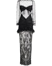 Alessandra Rich - Sheer Lace Maxi Dress - Lyst