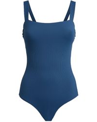 Max Mara Tiberio Square Neck Swimsuit - Blue