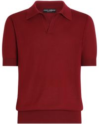 Dolce & Gabbana - Cashmere Short-Sleeve Polo Sweater - Lyst