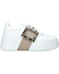 Roger Vivier - Leather Viv Skate Platform Sneakers - Lyst