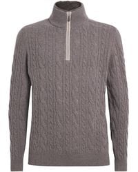 N.Peal Cashmere - Cashmere Cable-Knit Quarter-Zip Sweater - Lyst