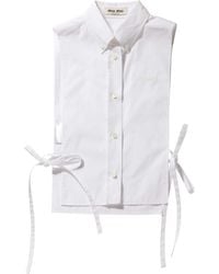 Miu Miu - Cotton Poplin Sleeveless Shirt - Lyst