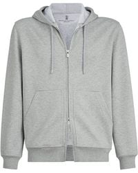 Brunello Cucinelli - French Terry Zip-Up Hoodie - Lyst