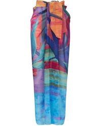 Gottex Aquarelldruck Pareo - Blau