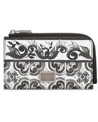 Dolce & Gabbana - Grained Calfskin Majolica Cardholder - Lyst