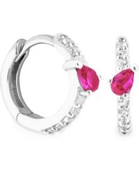Astrid & Miyu - And Sapphire Marquise Huggie Hoop Earrings - Lyst