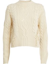 Vince - Fringed Cable-knit Sweater - Lyst