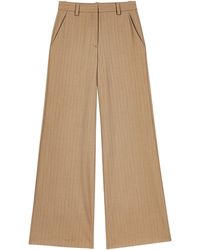 Maje - Wool-Blend Wide-Leg Trousers - Lyst