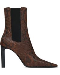 Saint Laurent - Snakeskin Francoise Ankle Boots 95 - Lyst