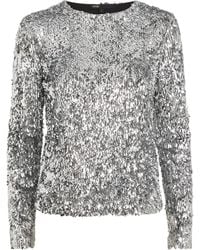 Maje - Sequinned Long Sleeve Top - Lyst