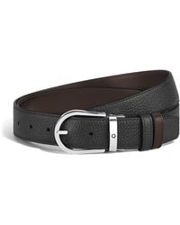 Montblanc - Leather Reversible Horseshoe Belt - Lyst