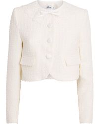 Self-Portrait - Bouclé Lace-Collar Jacket - Lyst