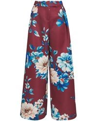 LEO LIN - Floral Elisha Wide-Leg Trousers - Lyst