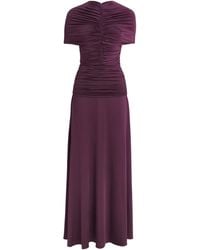 Self-Portrait - Jersey Gathered Maxi Dress - Lyst