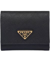 Prada - Small Saffiano Leather Bifold Wallet - Lyst