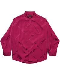 Balenciaga - Logo Print Cocoon Shirt - Lyst