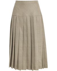 Alessandra Rich - Wool Prince Of Wales Check Pleated Skirt - Lyst