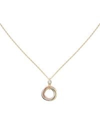 Cartier - Mixed And Diamond Trinity Necklace - Lyst