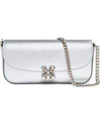 McQueen - Small Leather Skull Flower Cross-Body Bag - Lyst