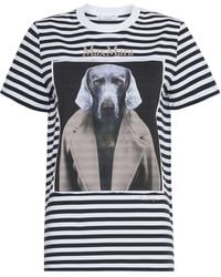 Max Mara - Stripe Dog Print T-Shirt - Lyst