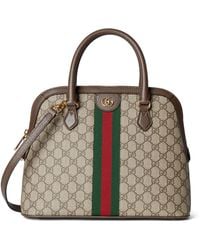 Gucci - Medium Gg Supreme Canvas Ophidia Top-handle Bag - Lyst