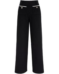 Maje - Tweed Wide-Leg Trousers - Lyst