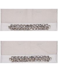 Max Mara Embellished Crystal Cuffs - Natural