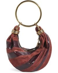 Chloé - Mini Suede Snakeskin-Effect Bracelet Top-Handle Bag - Lyst