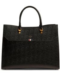 Thom Browne - Large Leather Duet Tote Bag - Lyst
