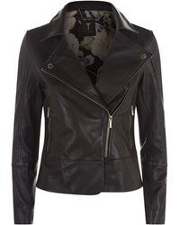 ted baker leather jacket womens