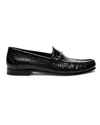 Tom Ford - Calf Leather Croc-Embossed Oscar Loafers - Lyst