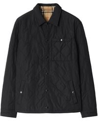 Burberry - Quilted Reversible Check Overshirt - Lyst